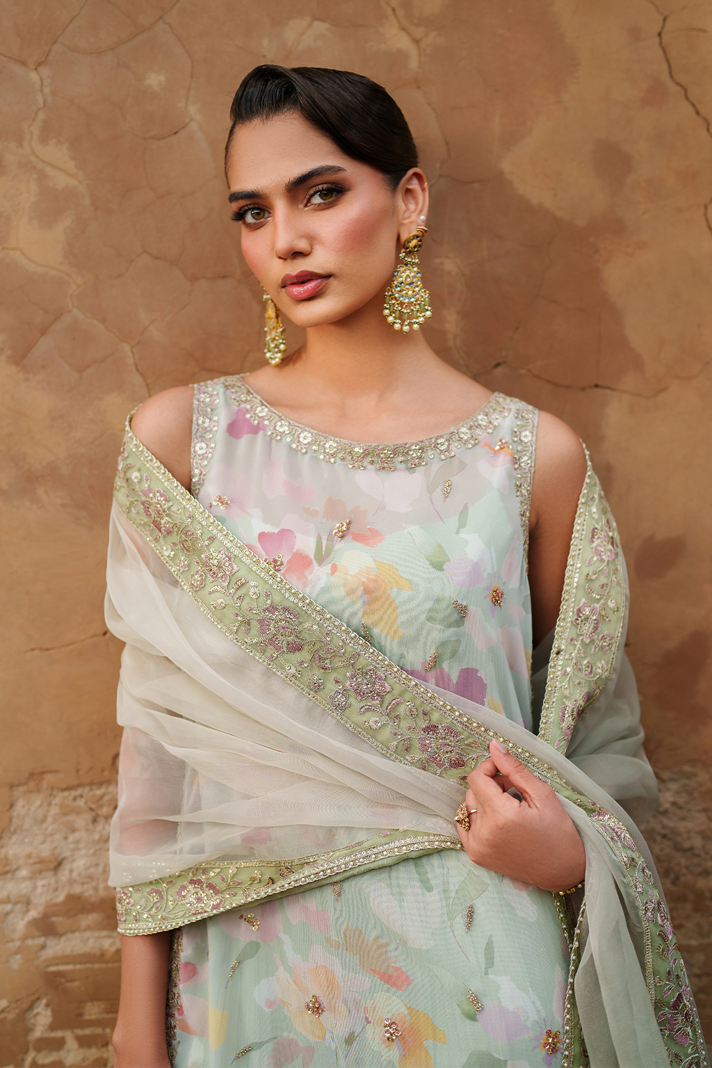 Iznik | Exclusive Formals | UE-549  Printed Chiffon - House Of Hania