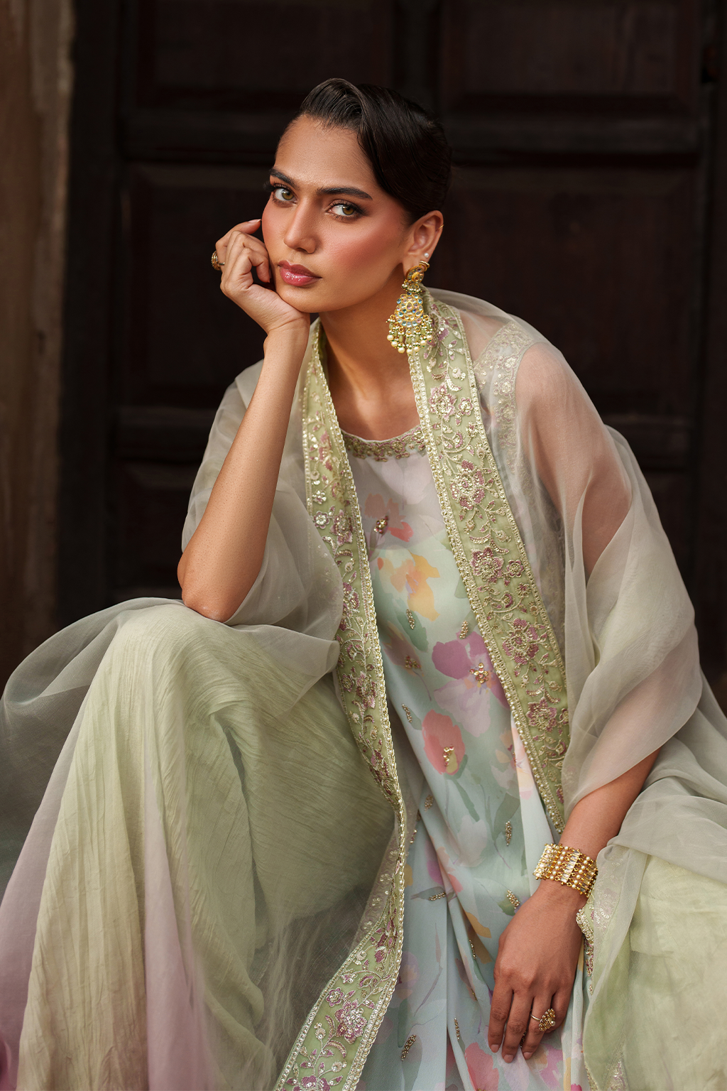 Iznik | Exclusive Formals | UE-549  Printed Chiffon - House Of Hania