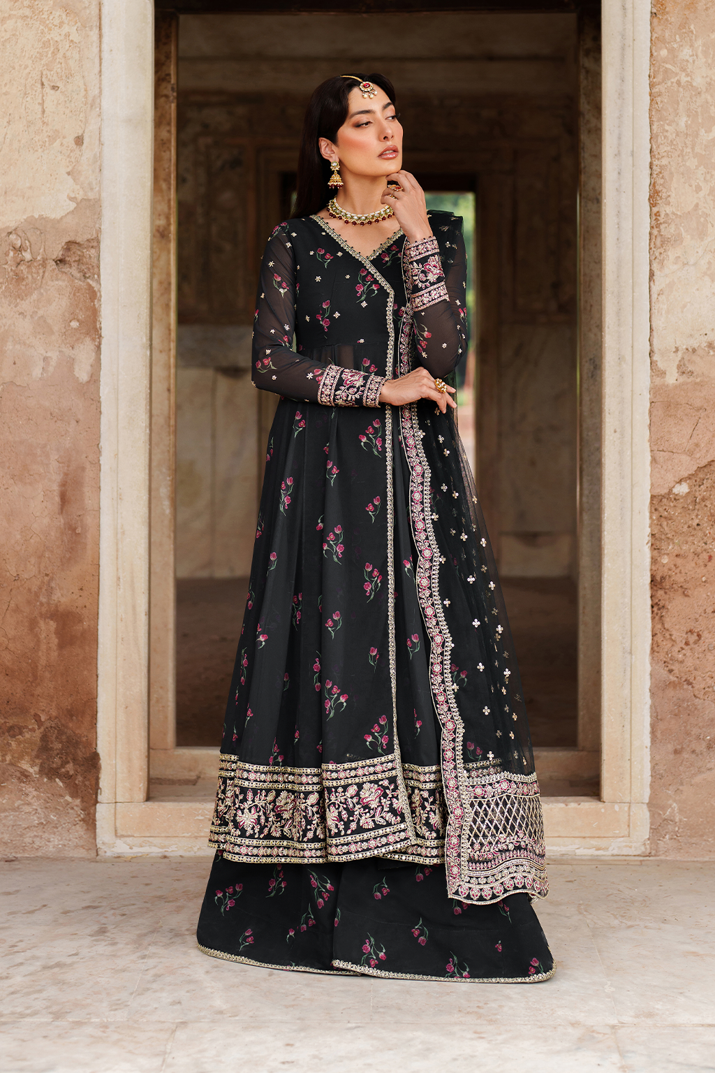 Iznik | Exclusive Formals | UE-550  Printed Chiffon - House Of Hania