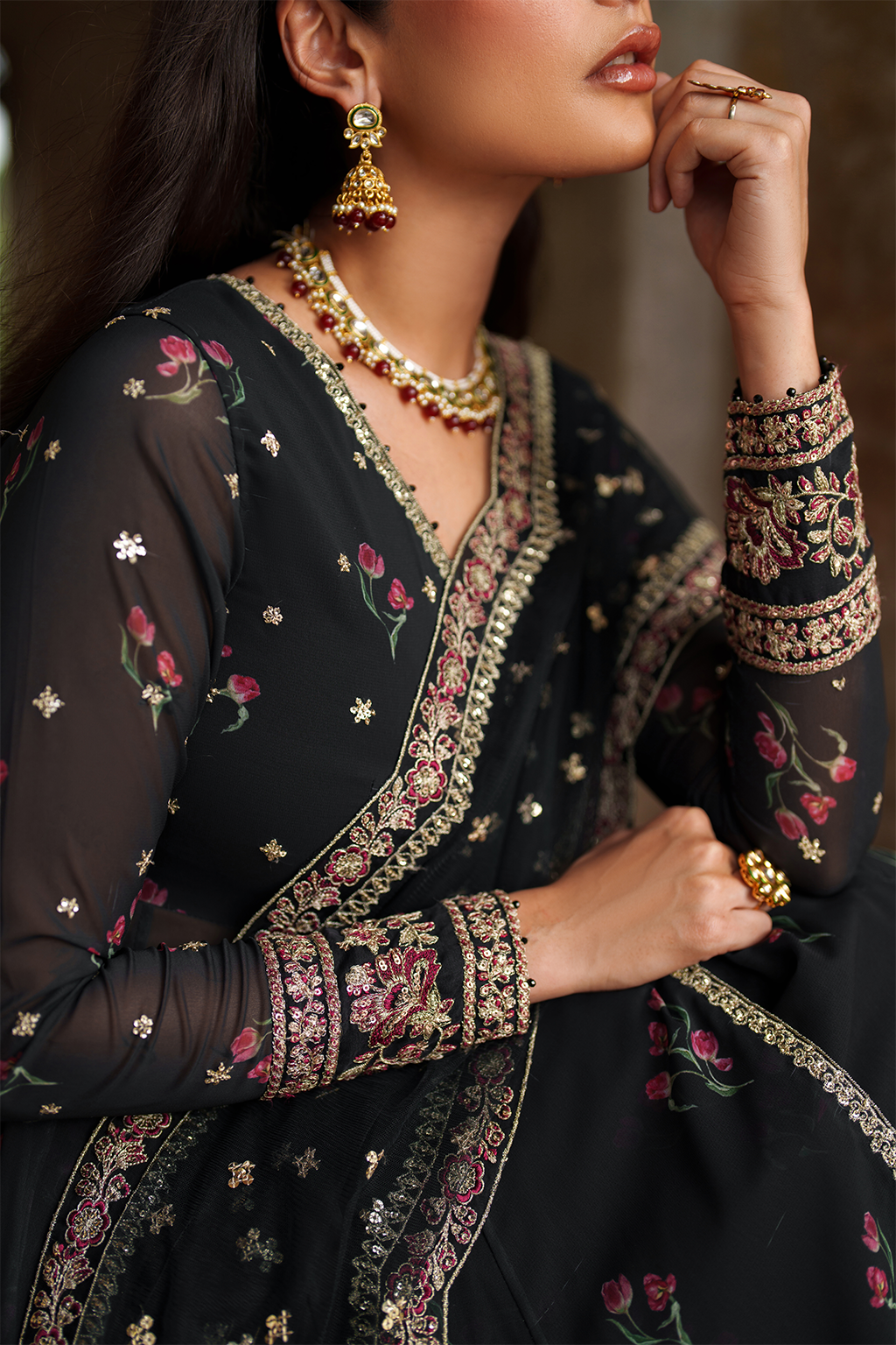 Iznik | Exclusive Formals | UE-550  Printed Chiffon - House Of Hania