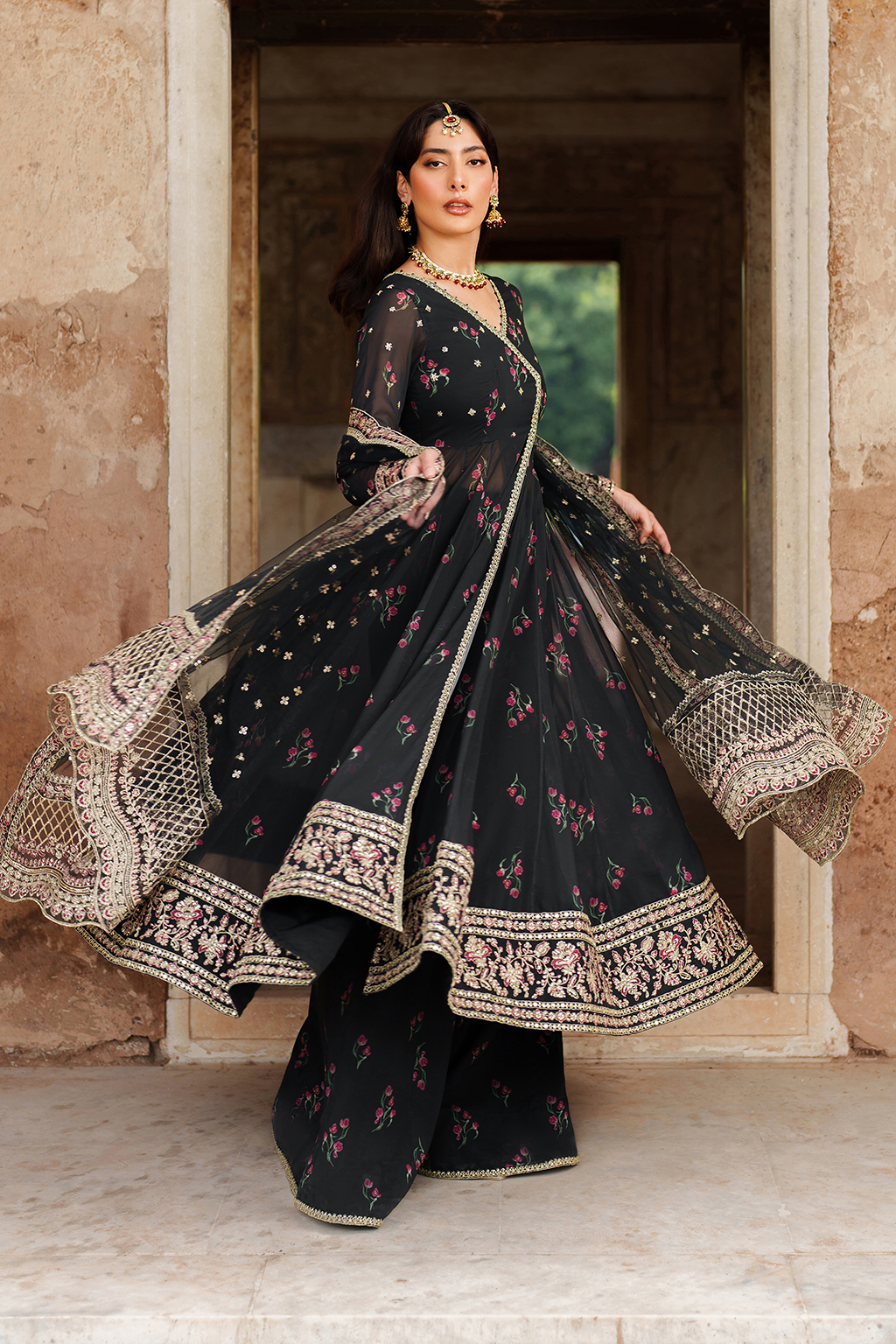 Iznik | Exclusive Formals | UE-550  Printed Chiffon - House Of Hania