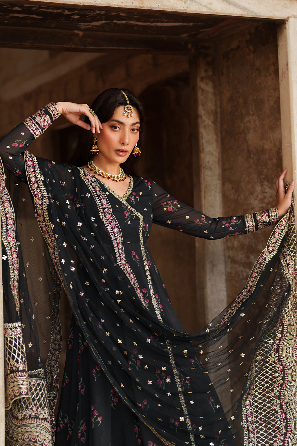 Iznik | Exclusive Formals | UE-550  Printed Chiffon - House Of Hania