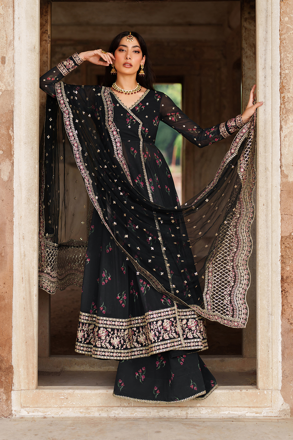 Iznik | Exclusive Formals | UE-550  Printed Chiffon - House Of Hania