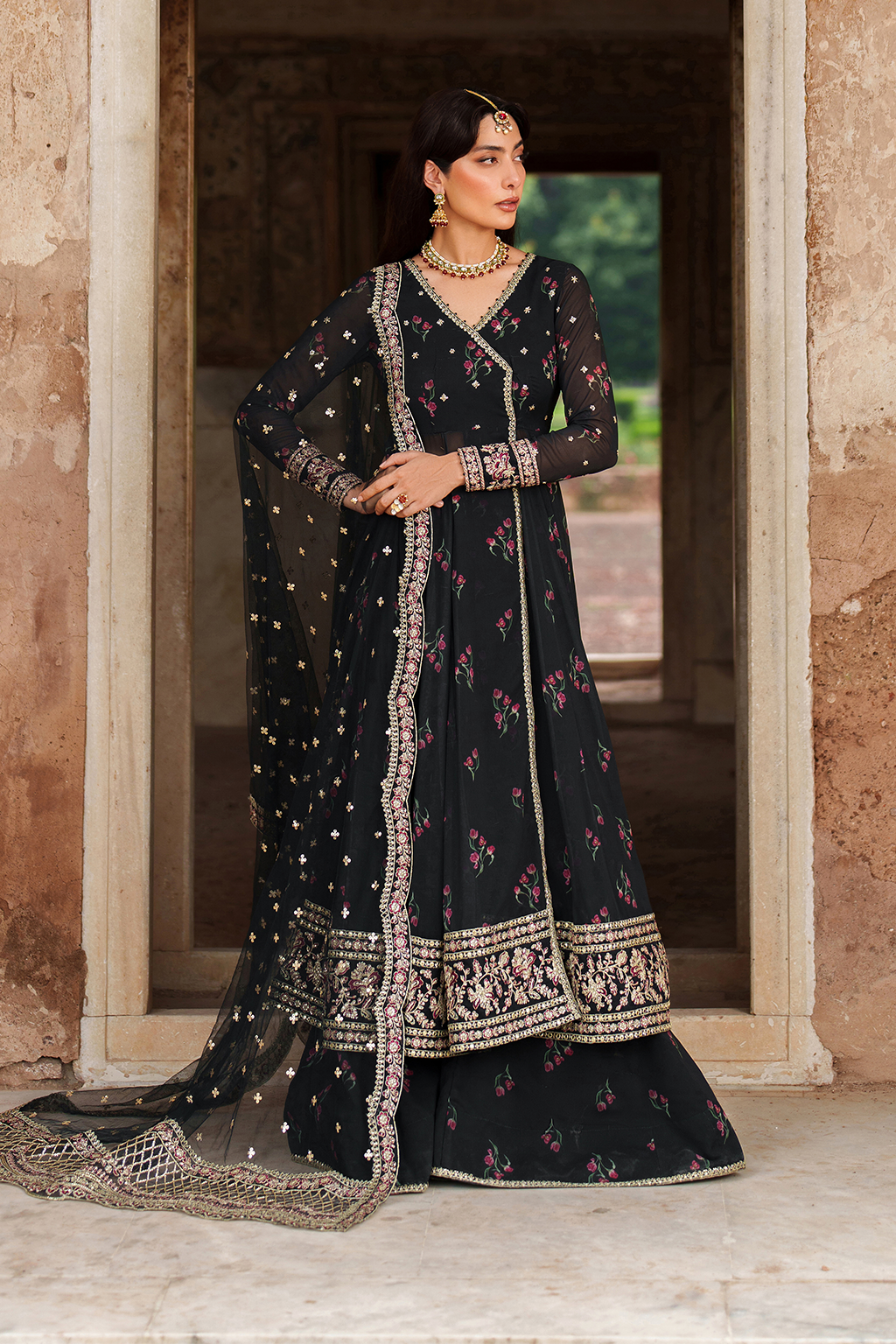 Iznik | Exclusive Formals | UE-550  Printed Chiffon - House Of Hania