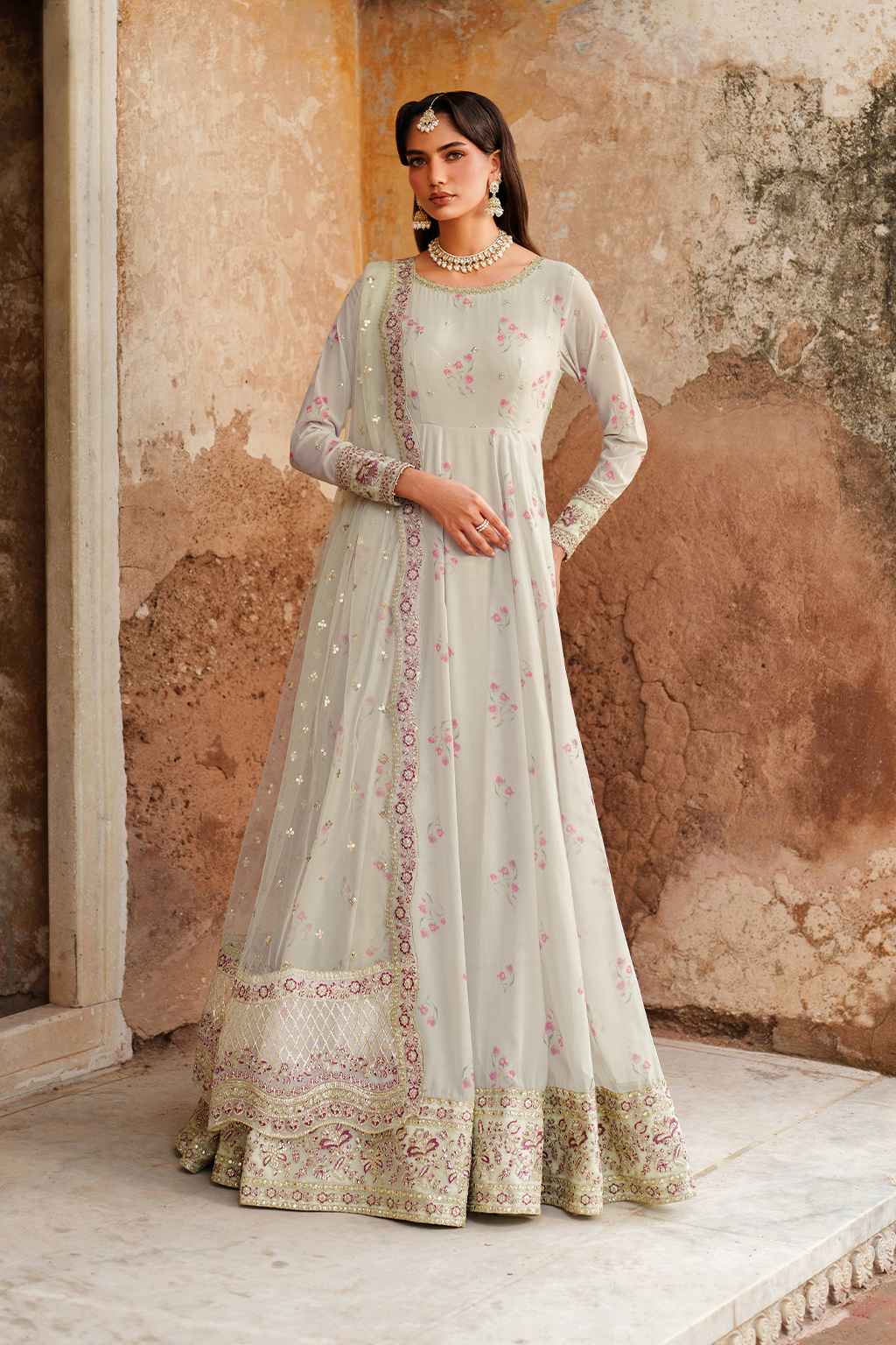 Iznik | Exclusive Formals | UE-551  Printed Chiffon - House Of Hania
