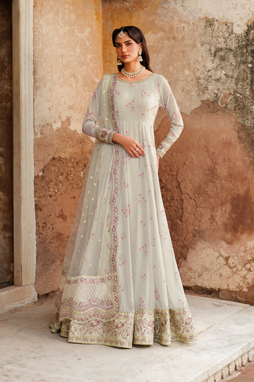 Iznik | Exclusive Formals | UE-551  Printed Chiffon - House Of Hania