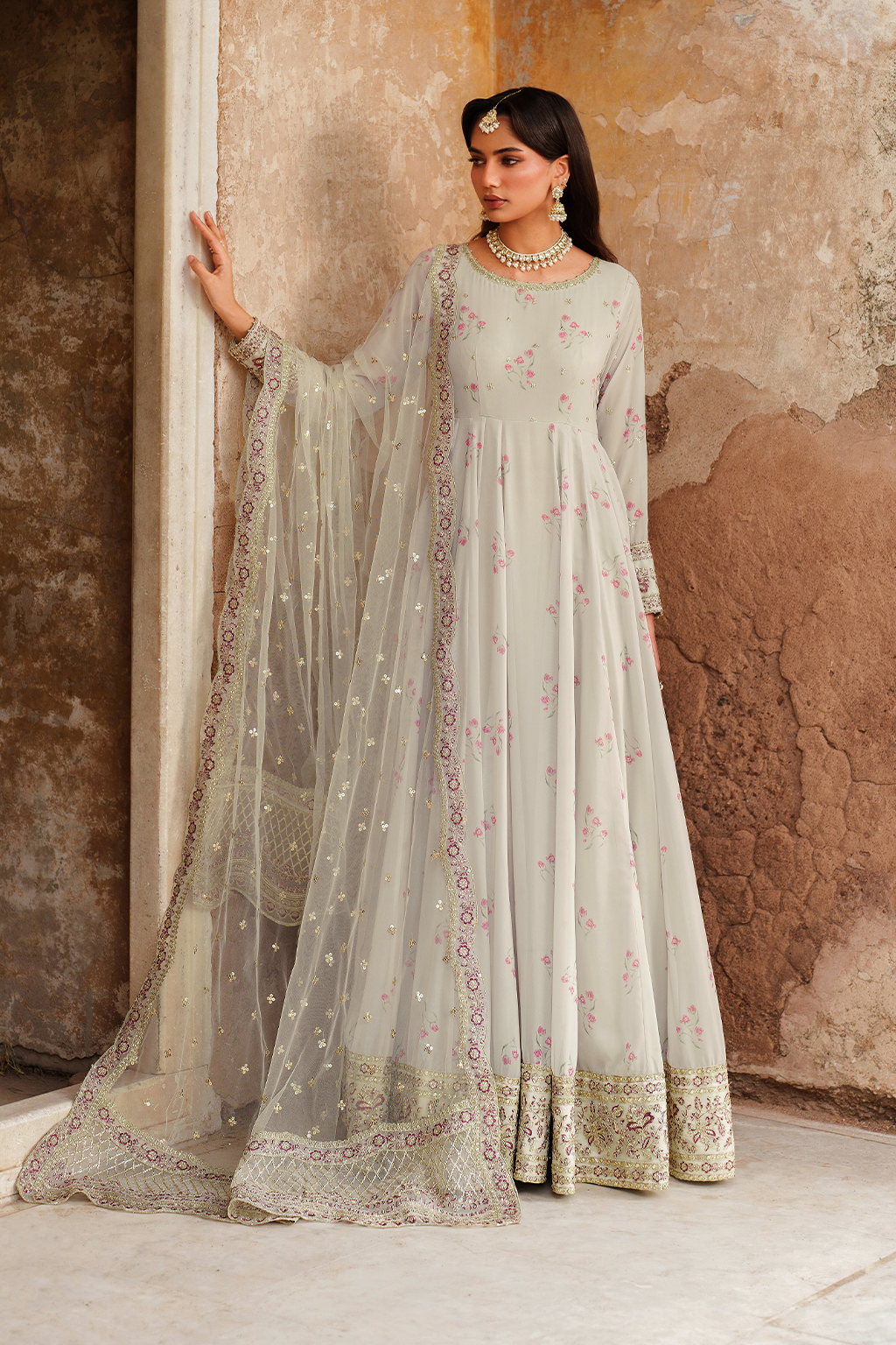 Iznik | Exclusive Formals | UE-551  Printed Chiffon - House Of Hania