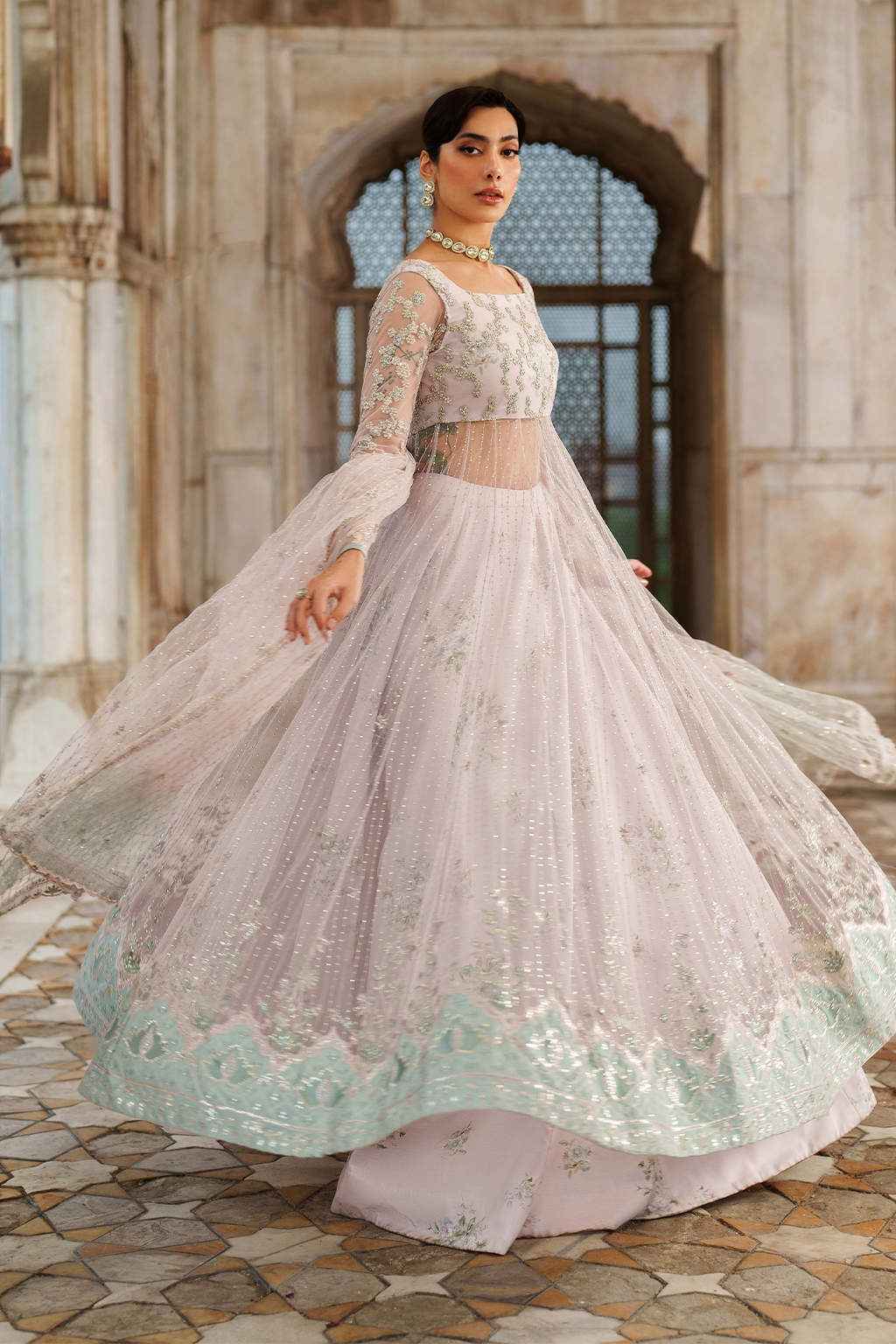 Iznik | Exclusive Formals | UE-552 Embroidered Net - House Of Hania