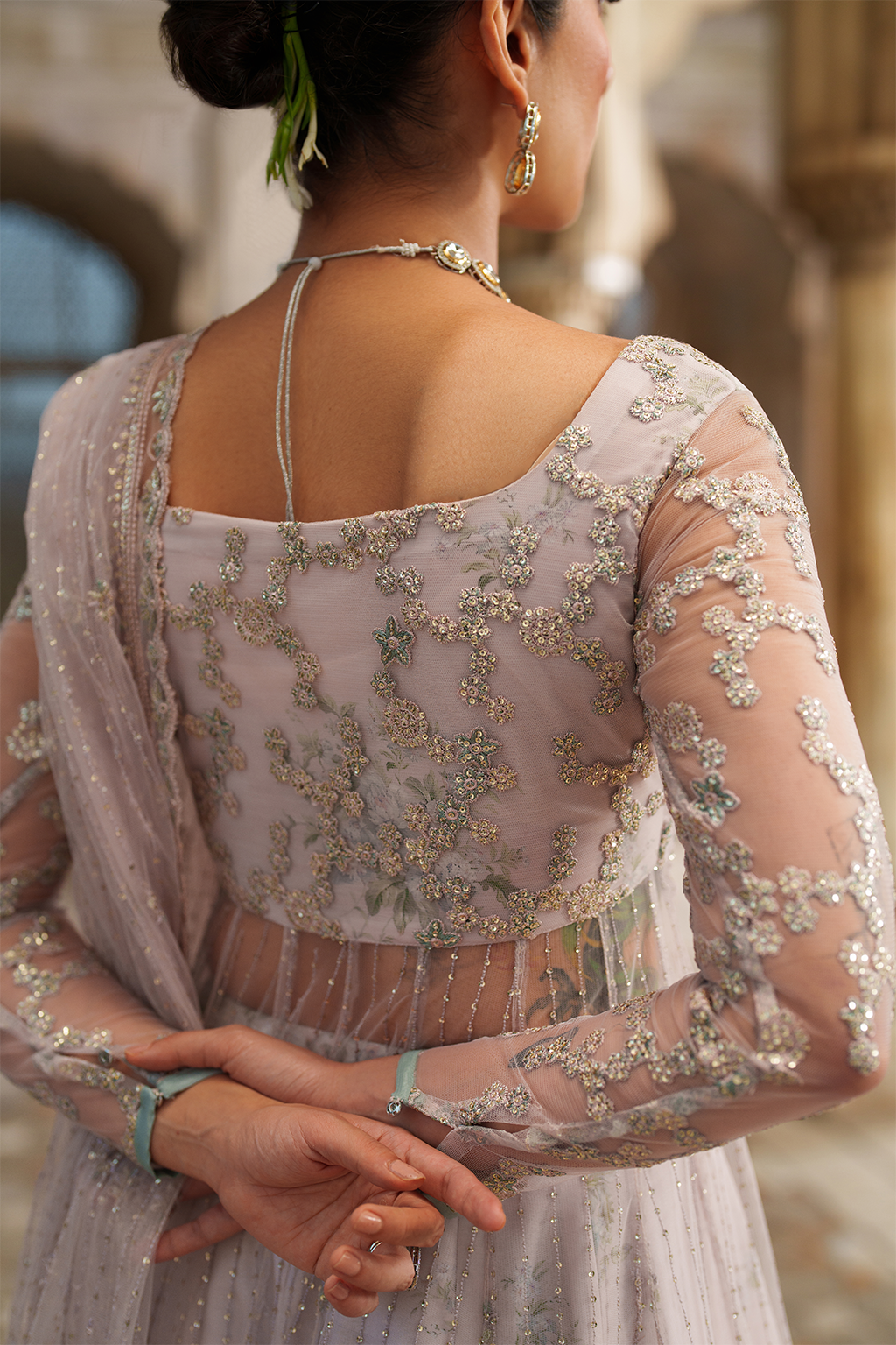 Iznik | Exclusive Formals | UE-552 Embroidered Net - House Of Hania