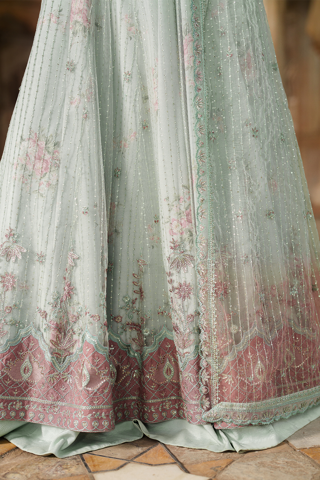 Iznik | Exclusive Formals | UE-553 Embroidered Net - House Of Hania