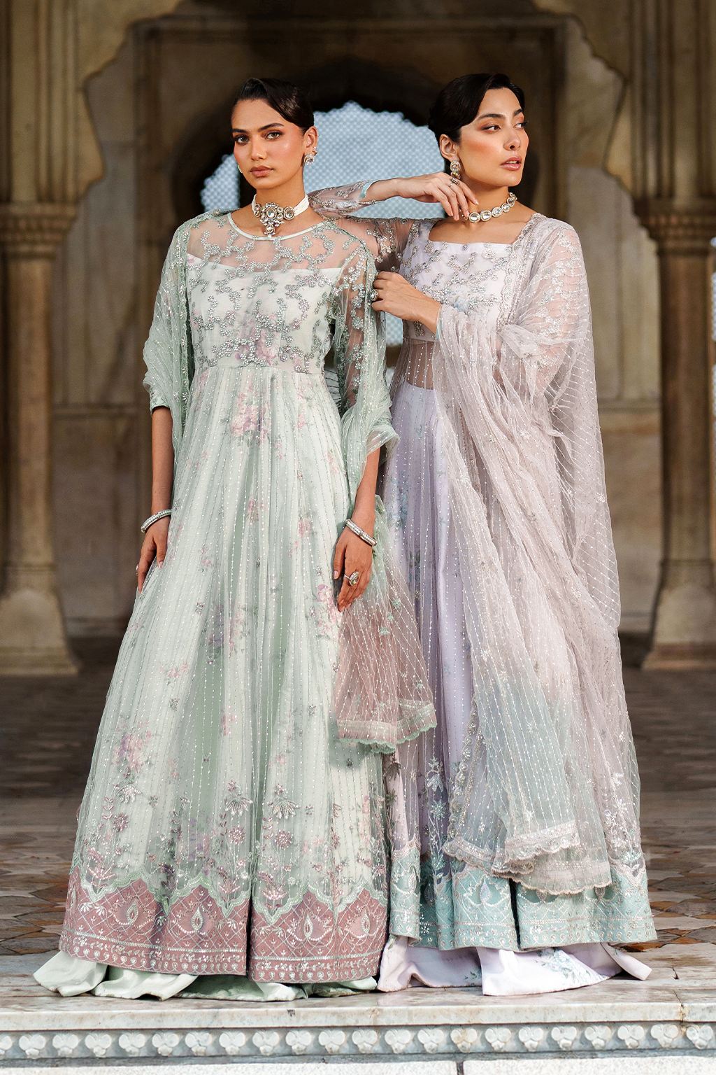 Iznik | Exclusive Formals | UE-553 Embroidered Net - House Of Hania