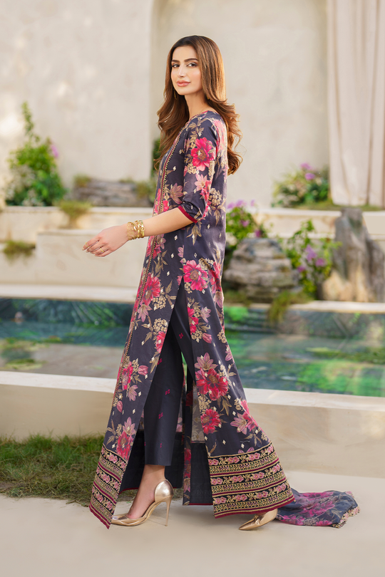 Iznik | Exclusive Lawn | SFL-12 EMBROIDERED LAWN - House Of Hania