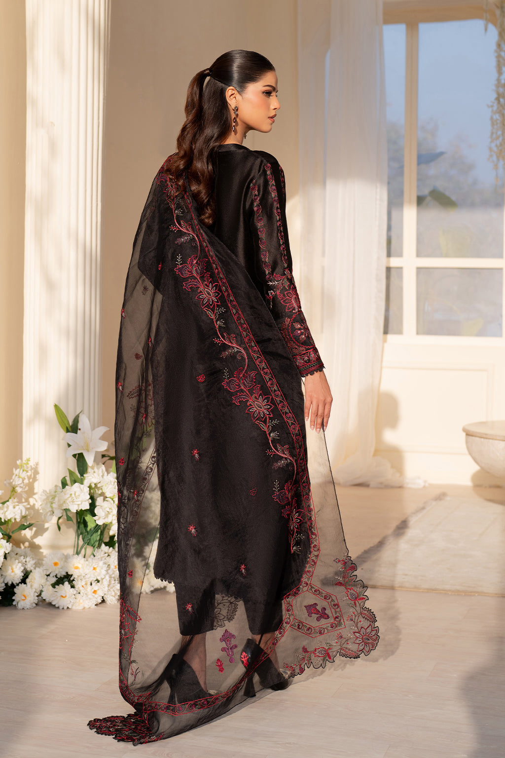 Iznik | Festive Formal | UE-434 Embroidered Pure silk - House Of Hania