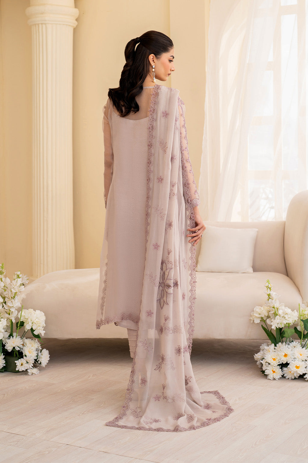 Iznik | Festive Formal | UE-437 Embroidered Pure Organza - House Of Hania