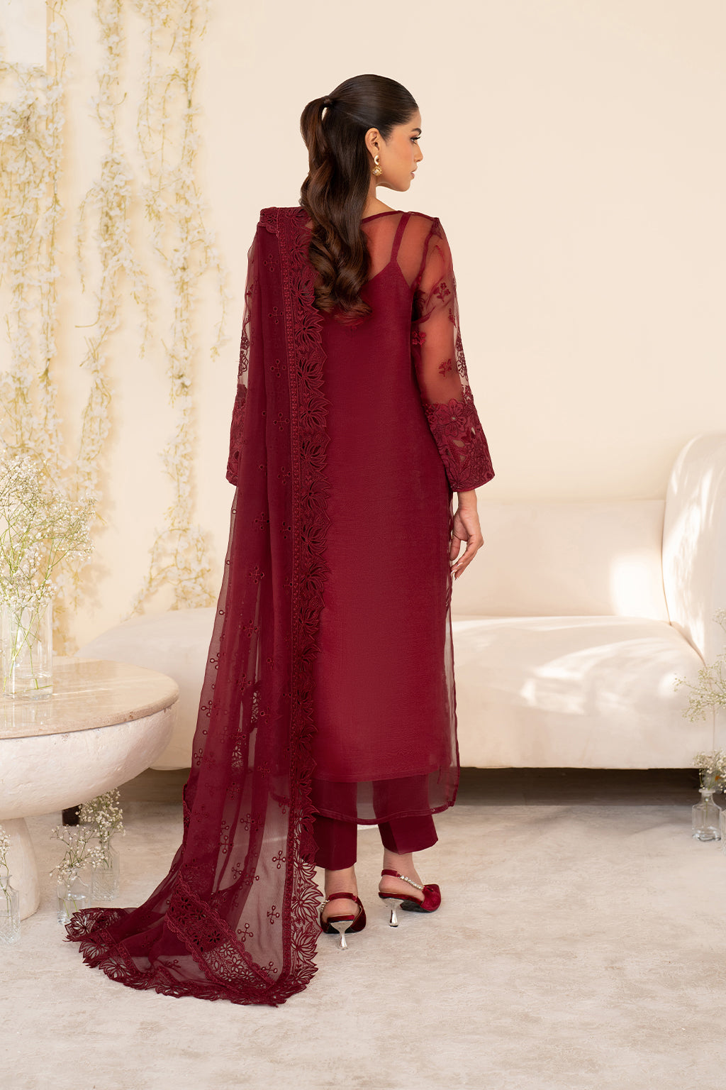 Iznik | Festive Formal | UE-438 Embroidered Pure Organza - House Of Hania
