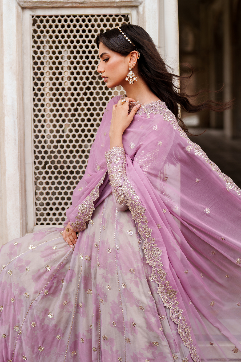Iznik | Festive Formal | UE-555 Printed Chiffon - House Of Hania