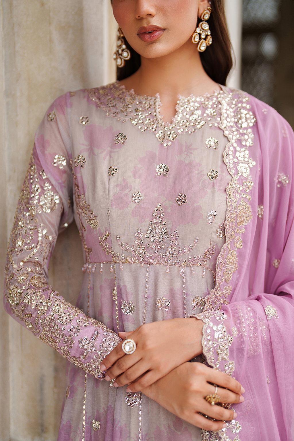 Iznik | Festive Formal | UE-555 Printed Chiffon - House Of Hania
