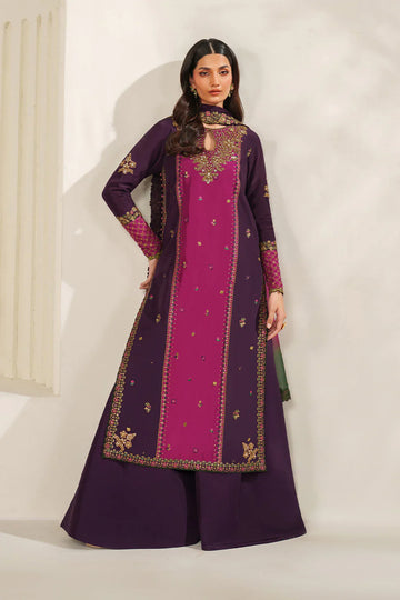 Iznik | Festive Formals | UE-611 Embroidered Ramen Silk - House Of Hania