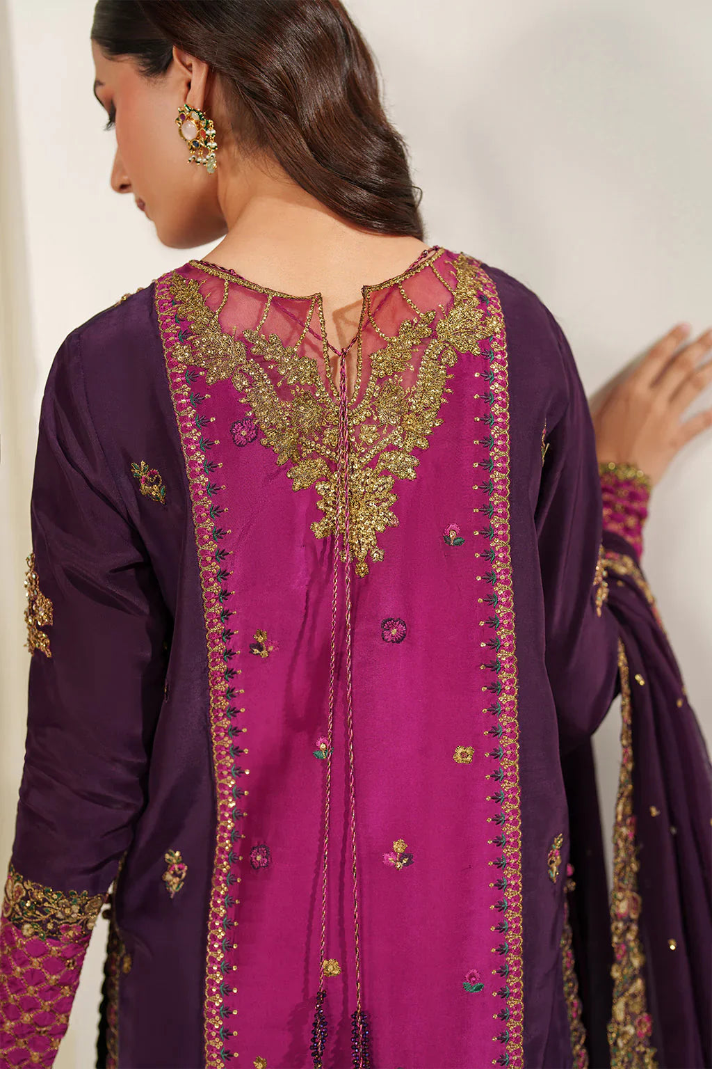 Iznik | Festive Formals | UE-611 Embroidered Ramen Silk - House Of Hania