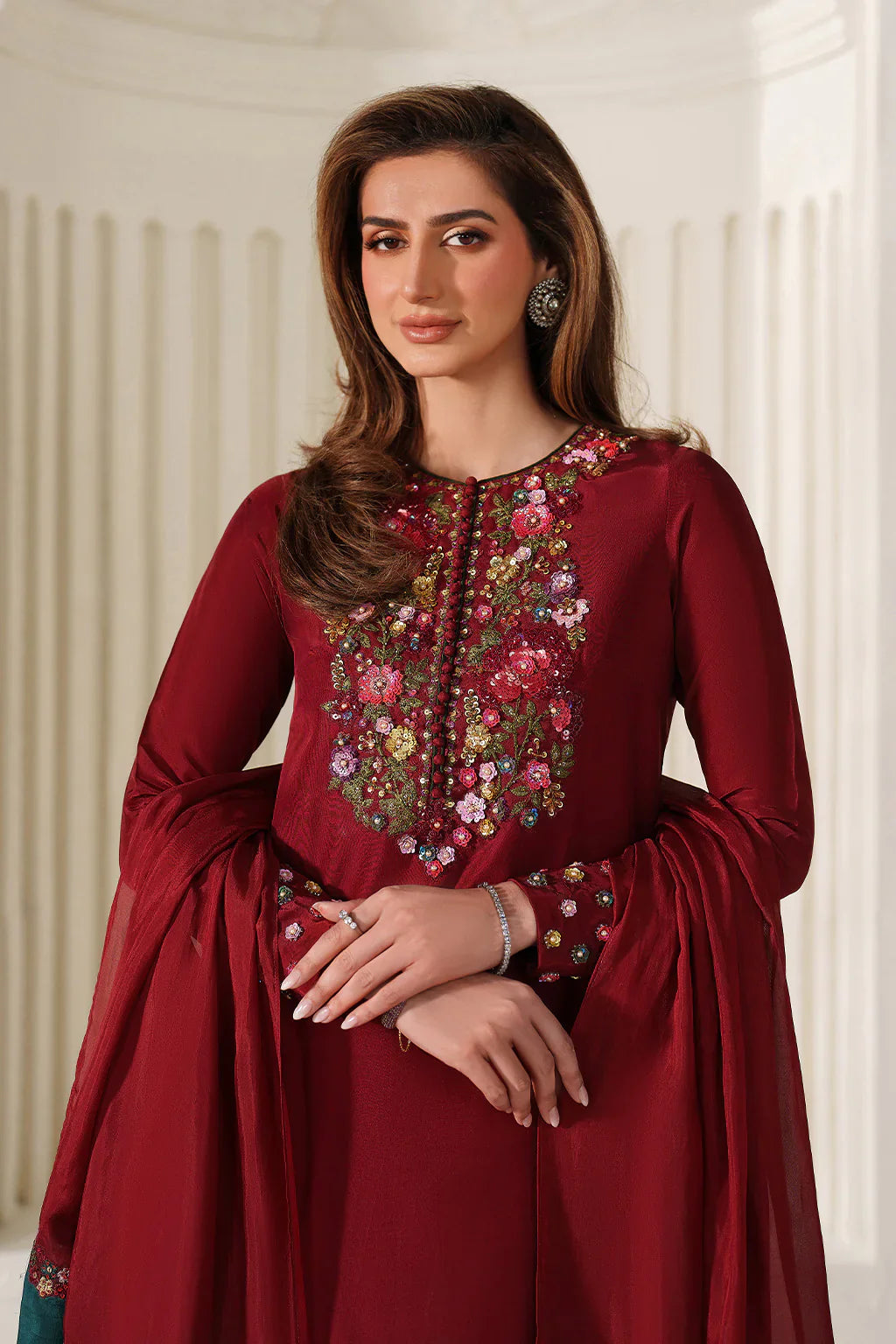 Iznik | Festive Formals | UE-612 Ramen Silk - House Of Hania