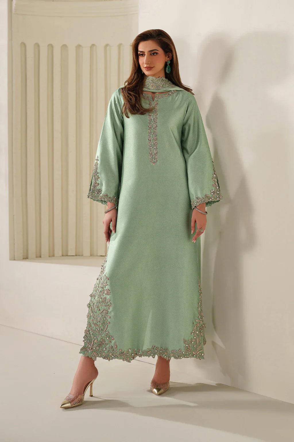 Iznik | Festive Formals | UE-615 Textured Silk - House Of Hania