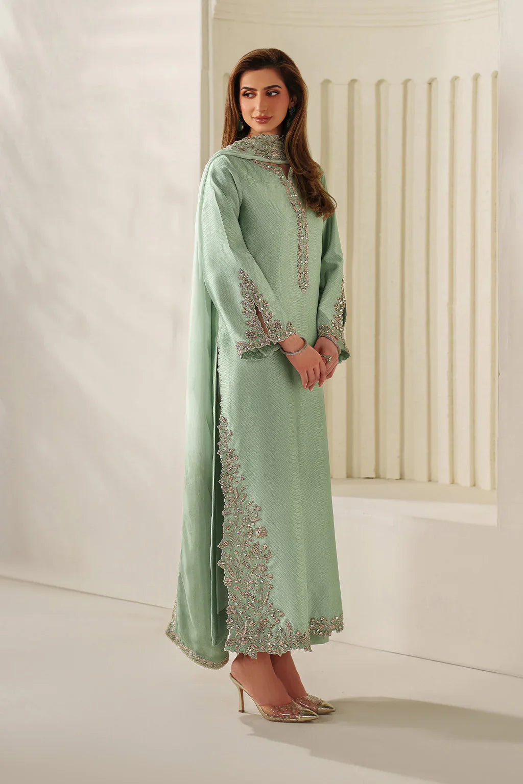 Iznik | Festive Formals | UE-615 Textured Silk - House Of Hania