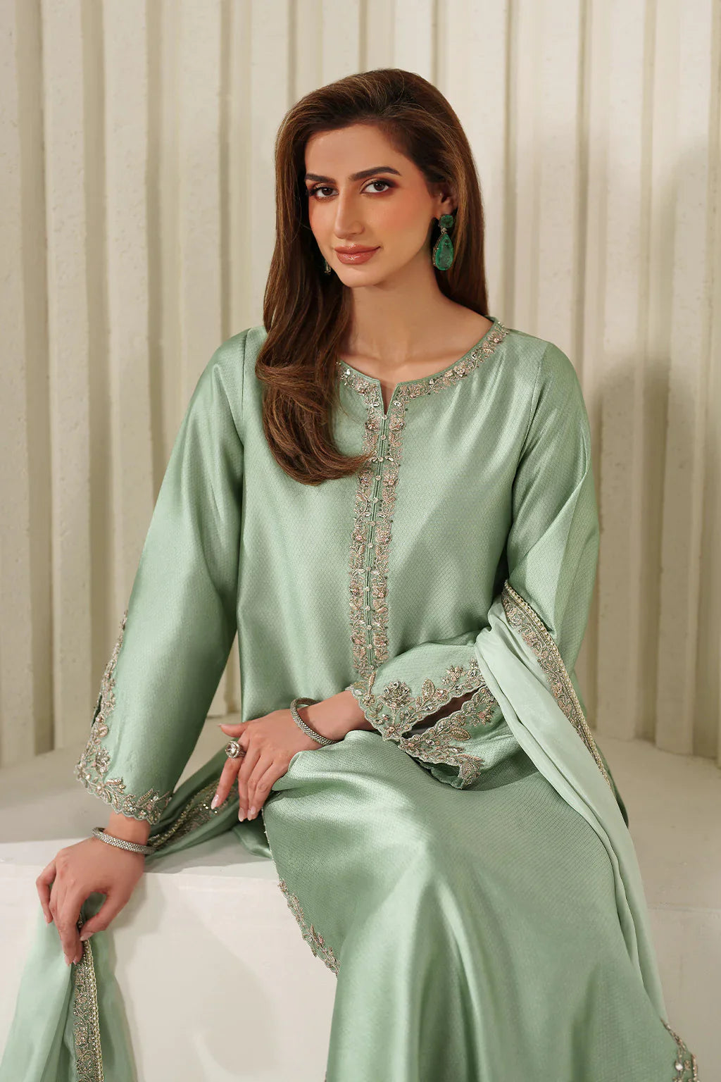 Iznik | Festive Formals | UE-615 Textured Silk - House Of Hania