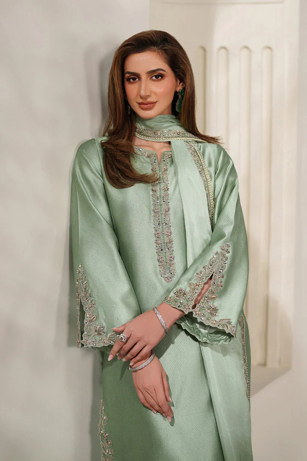 Iznik | Festive Formals | UE-615 Textured Silk - House Of Hania