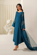 Iznik | Festive Formals | UE-616 Embroidered Ramen Silk - House Of Hania