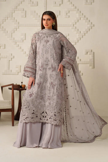 Iznik | Festive Formals | UE-618 Embroidered Chiffon - House Of Hania