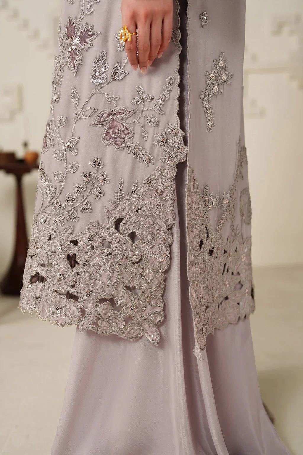 Iznik | Festive Formals | UE-618 Embroidered Chiffon - House Of Hania