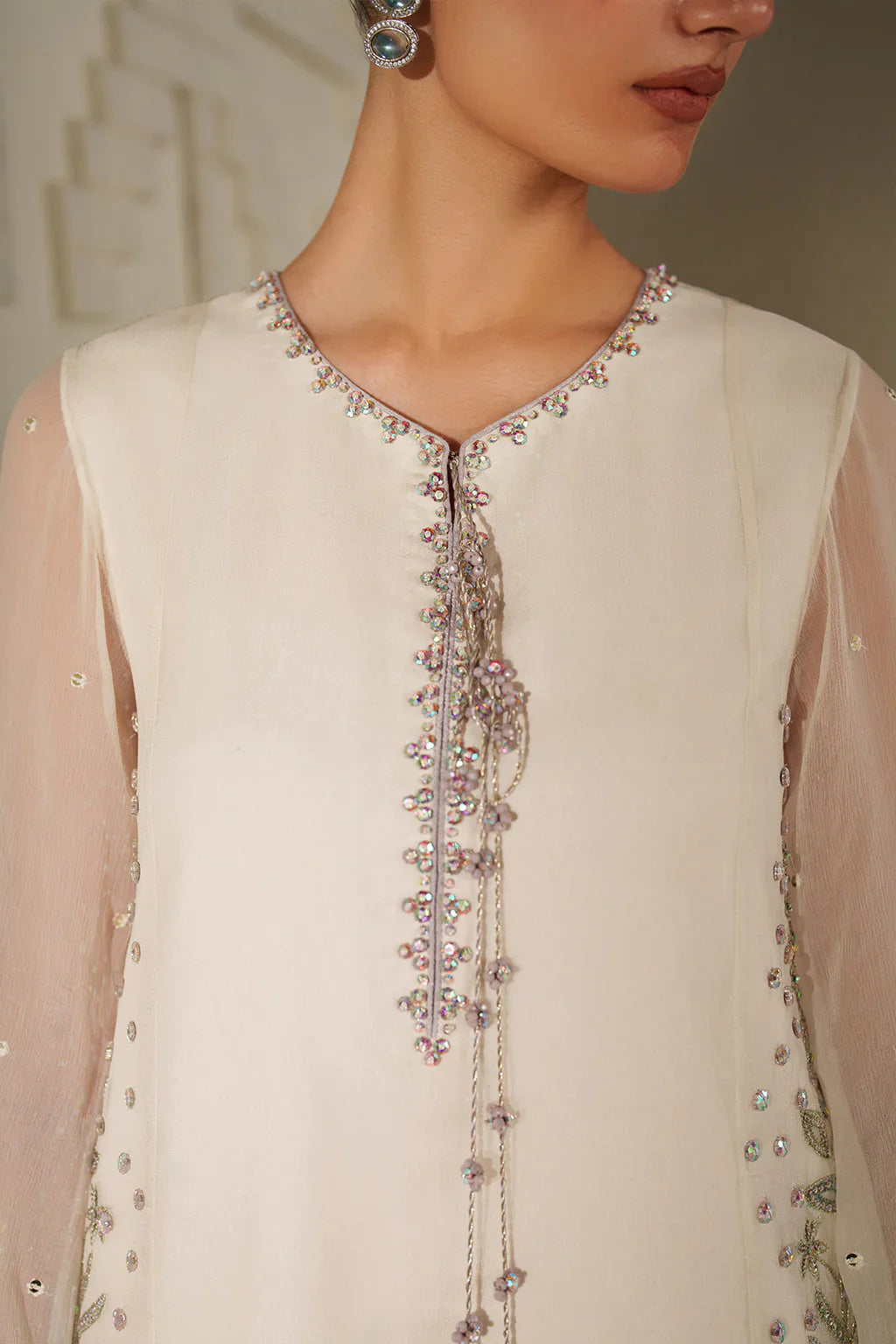 Iznik | Festive Formals | UE-620 Embroidered Chiffon - House Of Hania