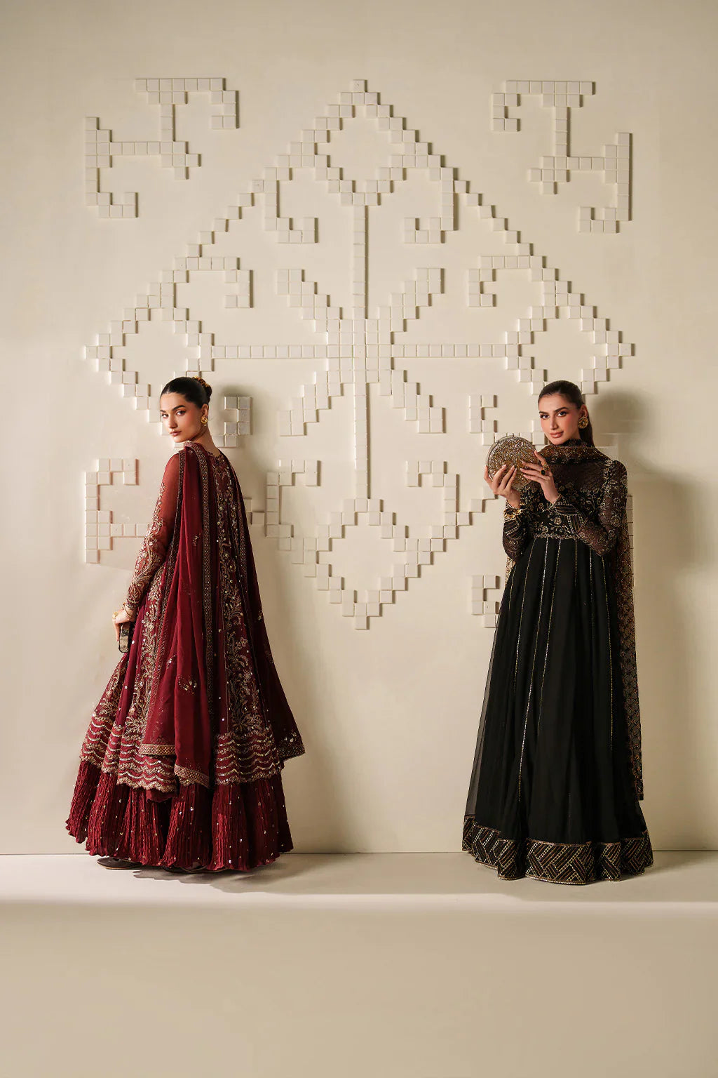 Iznik | Festive Formals | UE-621 Embroidered Chiffon - House Of Hania