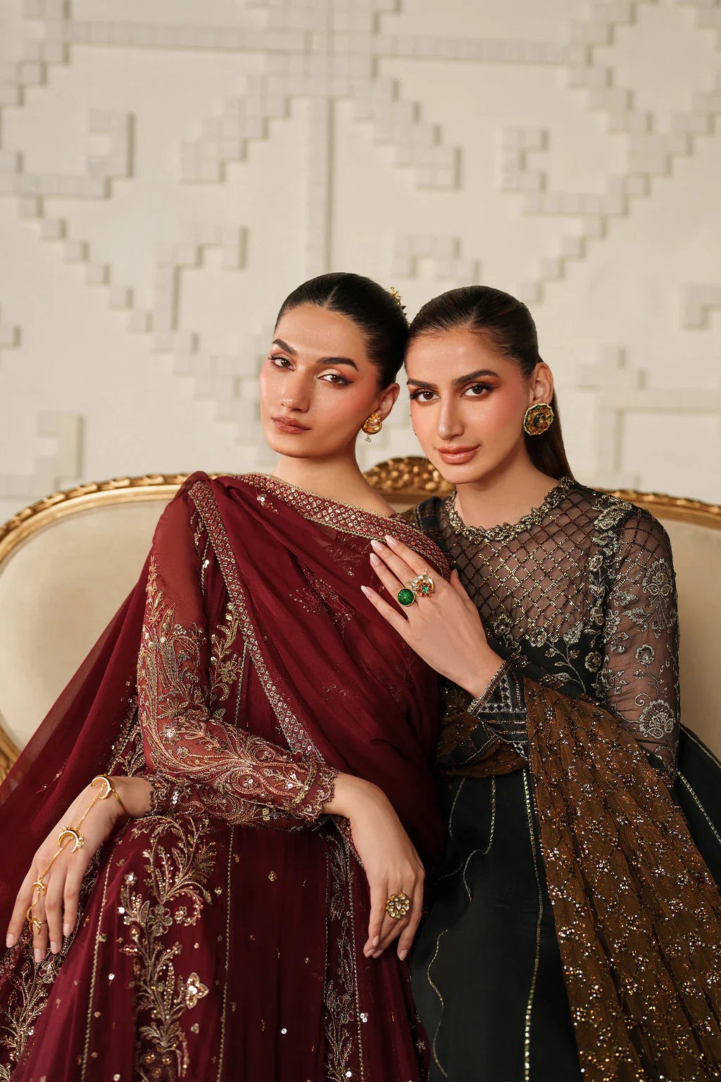 Iznik | Festive Formals | UE-622 Embroidered Chiffon - House Of Hania