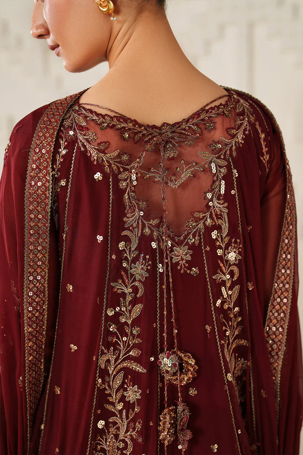Iznik | Festive Formals | UE-622 Embroidered Chiffon - House Of Hania