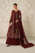 Iznik | Festive Formals | UE-622 Embroidered Chiffon - House Of Hania