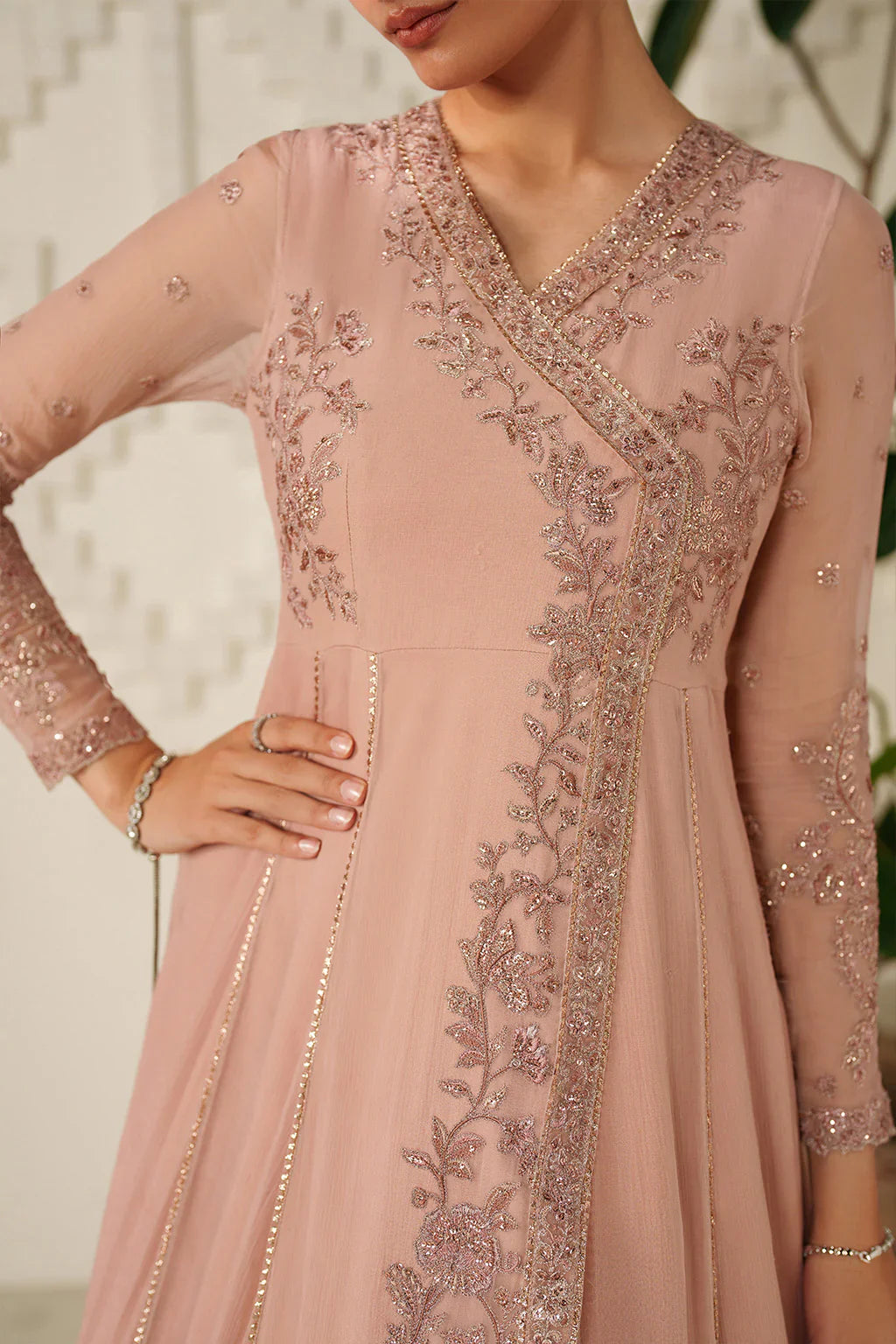 Iznik | Festive Formals | UE-623 Embroidered Chiffon - House Of Hania
