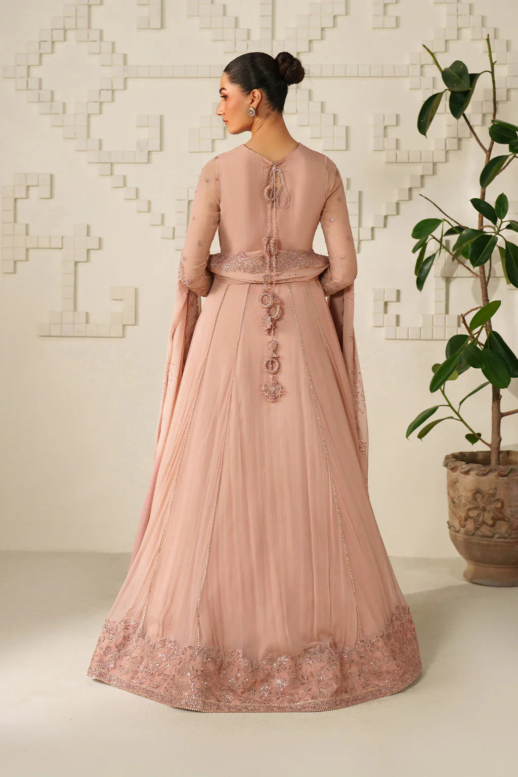 Iznik | Festive Formals | UE-623 Embroidered Chiffon - House Of Hania