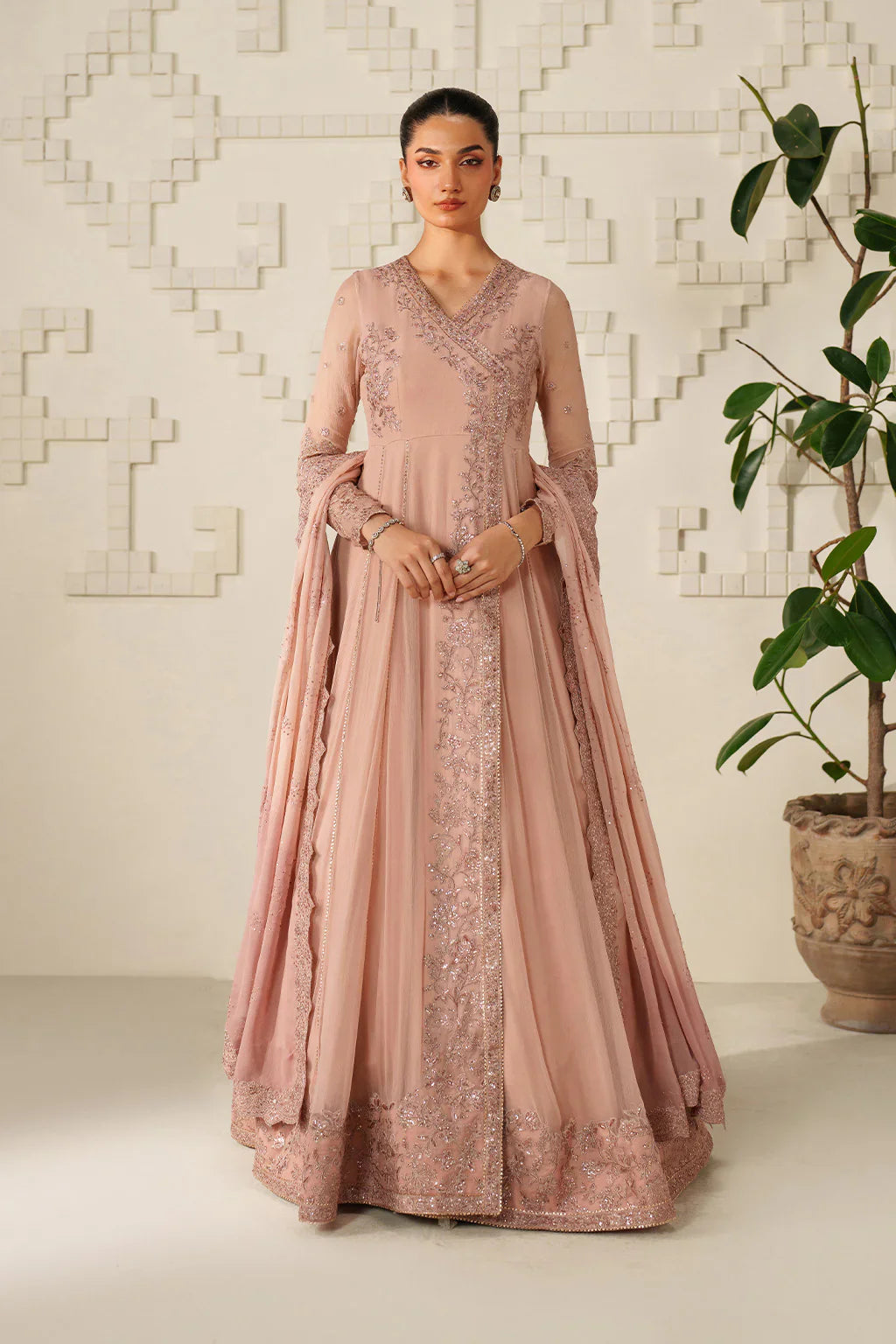 Iznik | Festive Formals | UE-623 Embroidered Chiffon - House Of Hania