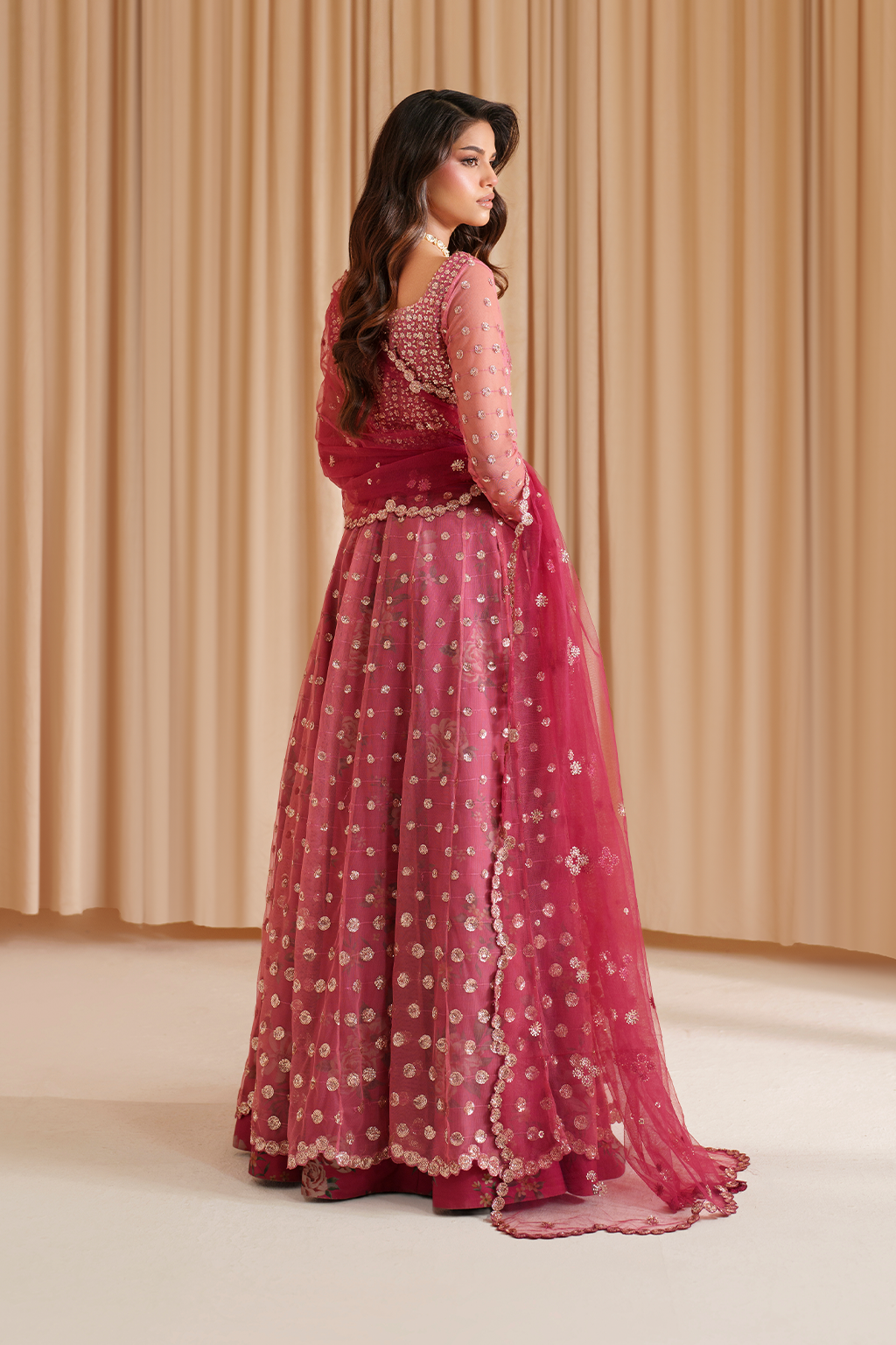 Iznik I Festive Formal I CC-72 Embroidered Net - House Of Hania