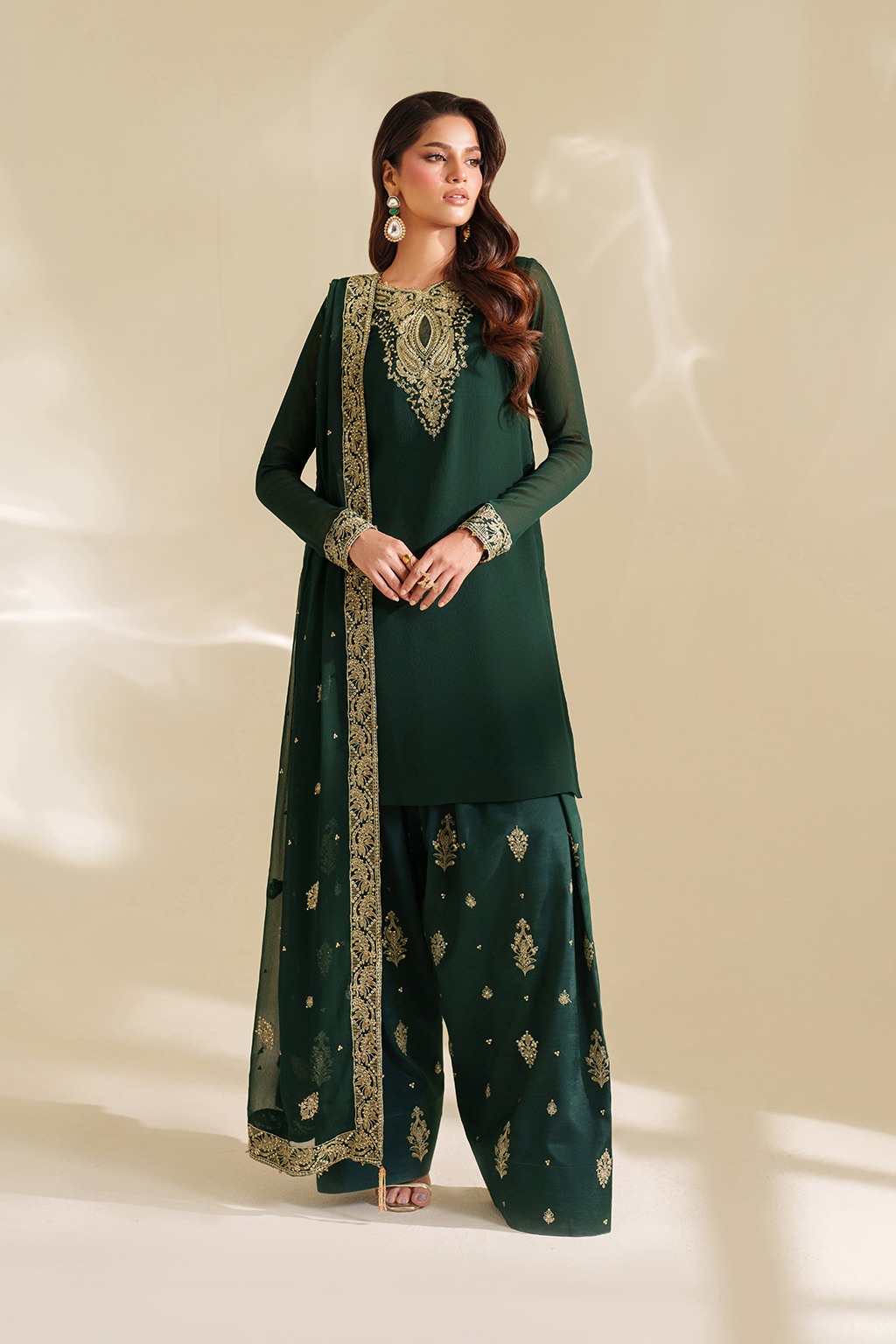 Iznik I Festive Formal I CC-75 Embroidered Chiffon - House Of Hania