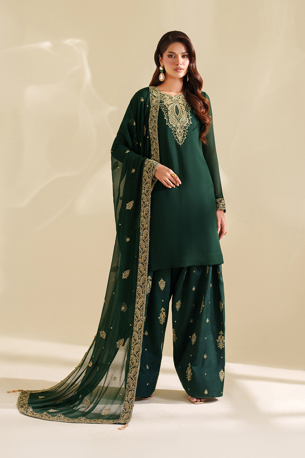 Iznik I Festive Formal I CC-75 Embroidered Chiffon - House Of Hania