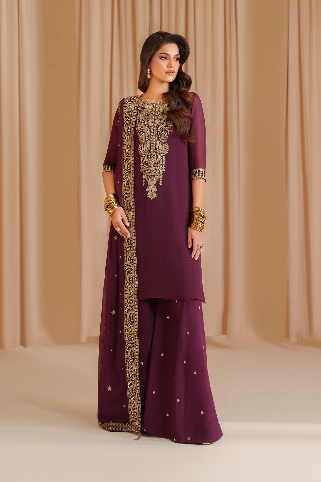 Iznik I Festive Formal I CC-76 Embroidered Chiffon - House Of Hania
