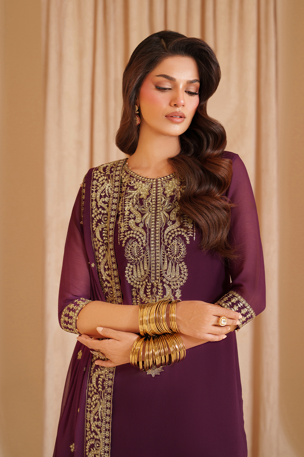Iznik I Festive Formal I CC-76 Embroidered Chiffon - House Of Hania