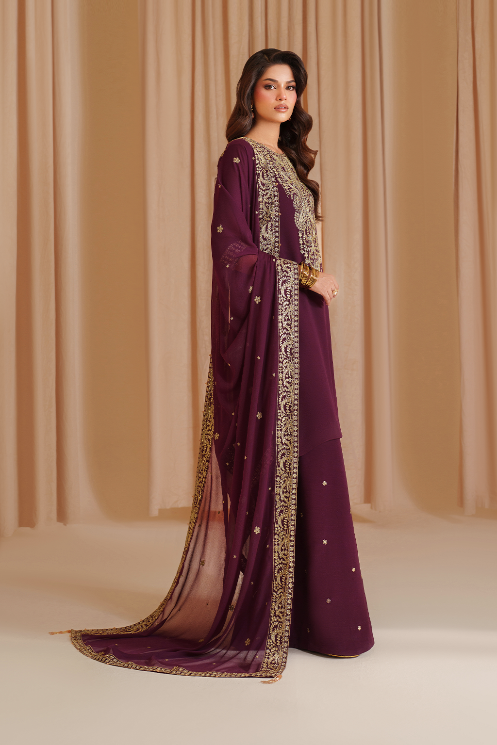 Iznik I Festive Formal I CC-76 Embroidered Chiffon - House Of Hania
