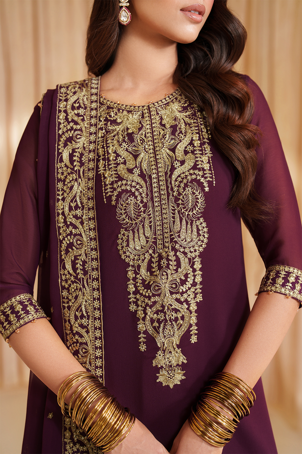 Iznik I Festive Formal I CC-76 Embroidered Chiffon - House Of Hania