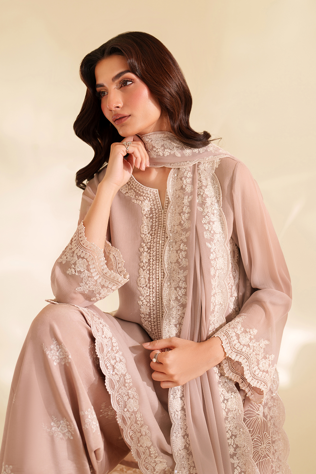 Iznik I Festive Formal I CC-79 Embroidered Chiffon - House Of Hania