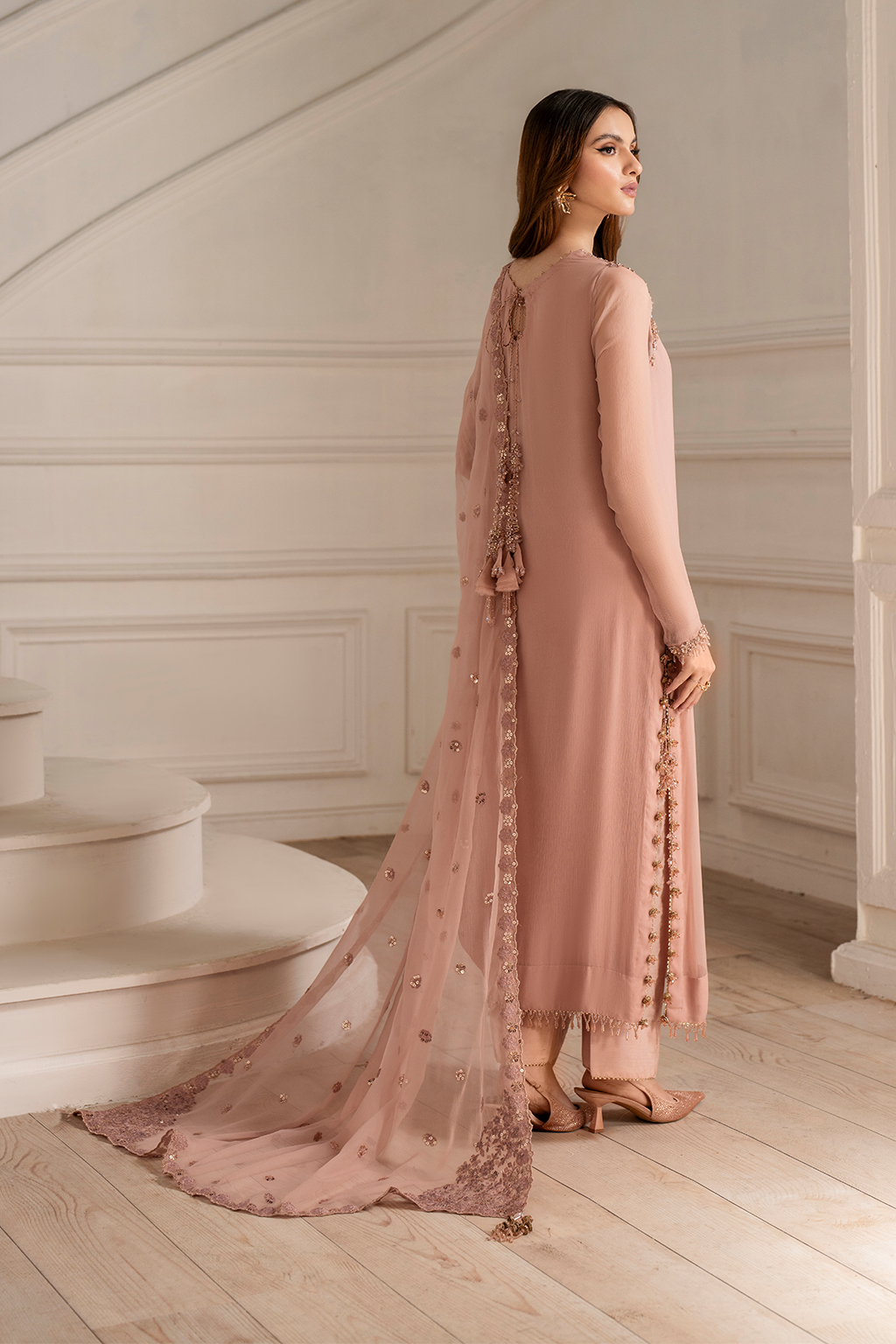 Iznik I Festive Formal I UE-479 Embroidered Chiffon - House Of Hania