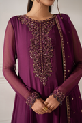 Iznik I Festive Formal I UE-480 Embroidered Chiffon - House Of Hania