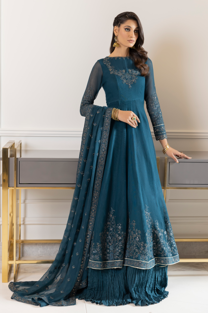 Iznik | Ready to Wear | IP-169 - BLUE DELPHINIUM - House Of Hania